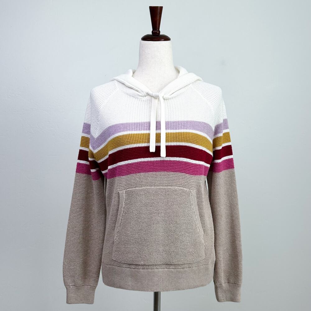 Faherty Throwback Cashmere Blend Striped Knit Hoo… - image 2